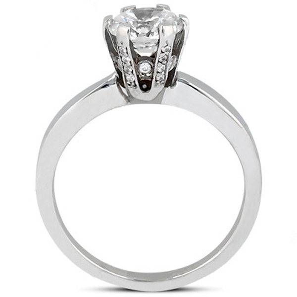 6-Prong Bead Set Head Diamond Engagement Ring (0.17 ct. t.w.) - view 2