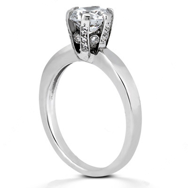 6-Prong Bead Set Head Diamond Engagement Ring (0.17 ct. t.w.) - view 3