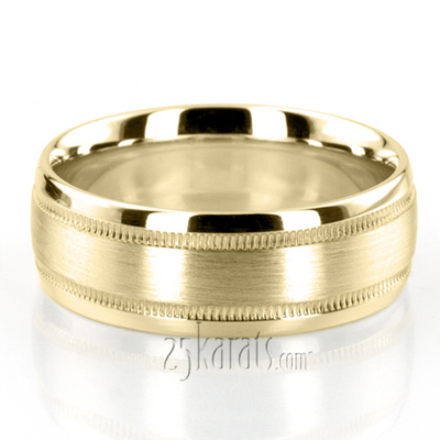 Carved Design Milgrain Wedding Ring - view 4 of 5