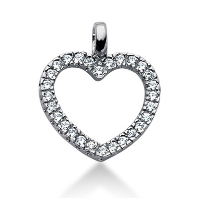 0.70 CT Diamond Heart Shape Pendant - view 1