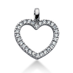 0.70 CT Diamond Heart Shape Pendant