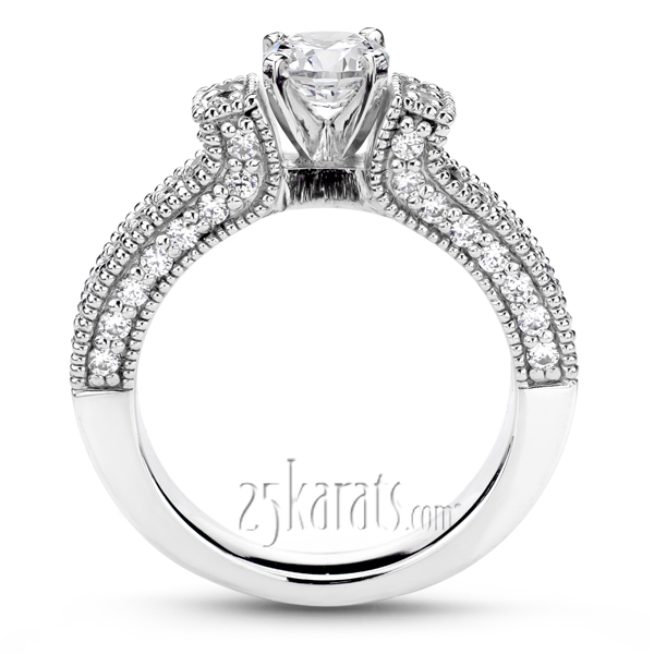 Bead Set Diamond Engagement Ring (1.02 ct.tw) - view 3