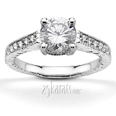 Round Cut Antique Diamond Engagement Ring (0.07ct. t.w.)