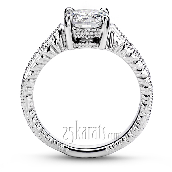 Round Cut Antique Diamond Engagement Ring (0.07ct. t.w.) - view 3