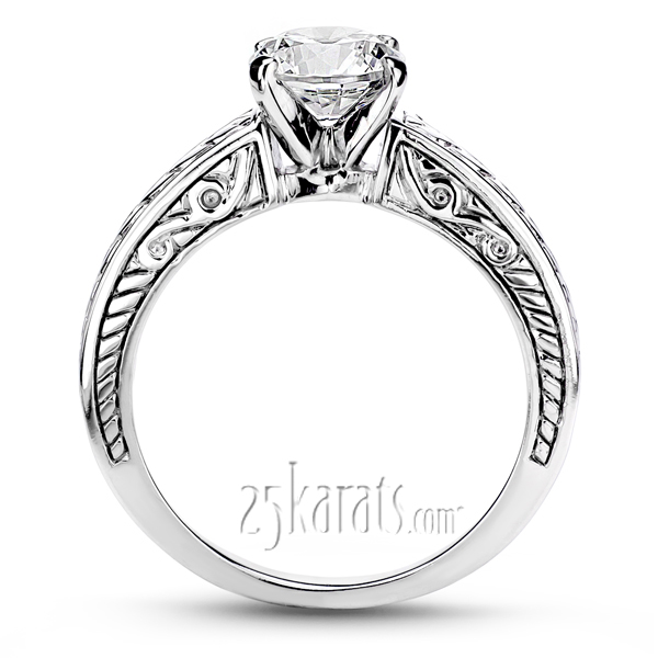 Prong Set Solitaire Antique Diamond Engagement Ring - view 5