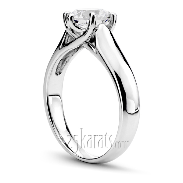 Six Prong Round Cut Solitaire Diamond Engagement Ring - view 2