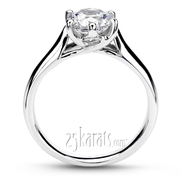 Six Prong Round Cut Solitaire Diamond Engagement Ring - view 3