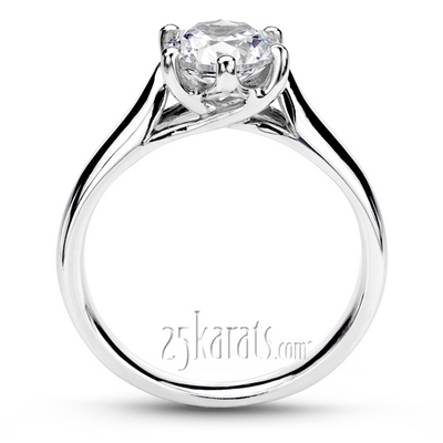 Six Prong Round Cut Solitaire Diamond Engagement Ring - view 3 of 4