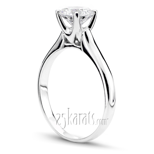 Cathedral Style Solitaire Diamond Engagement Ring - view 3