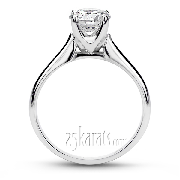 Cathedral Style Solitaire Diamond Engagement Ring - view 4