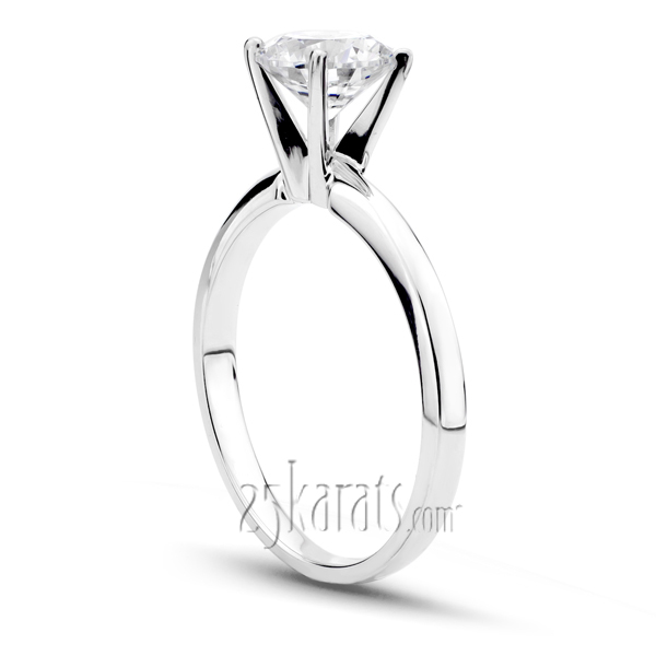 Round Cut Classic Solitaire Diamond Engagement Ring  - view 2