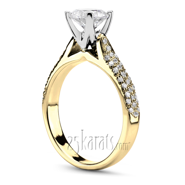 Cathedral Pave Set Engagement Ring (0.31 ct. tw.) - view 3