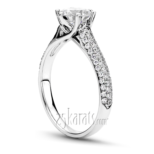 Trellis Center Micro Pave Engagement ring - view 3