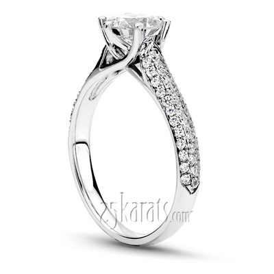 Trellis Center Micro Pave Engagement ring - view 3 of 5