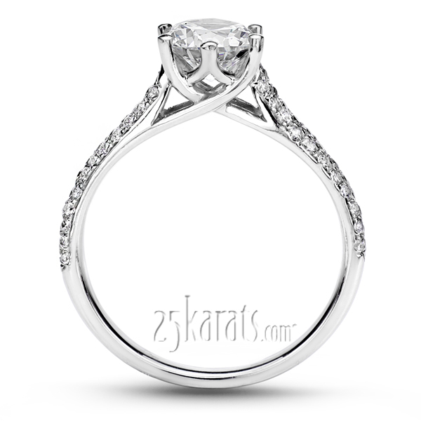 Trellis Center Micro Pave Engagement ring - view 4