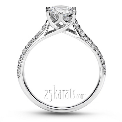 Trellis Center Micro Pave Engagement ring - view 4 of 5