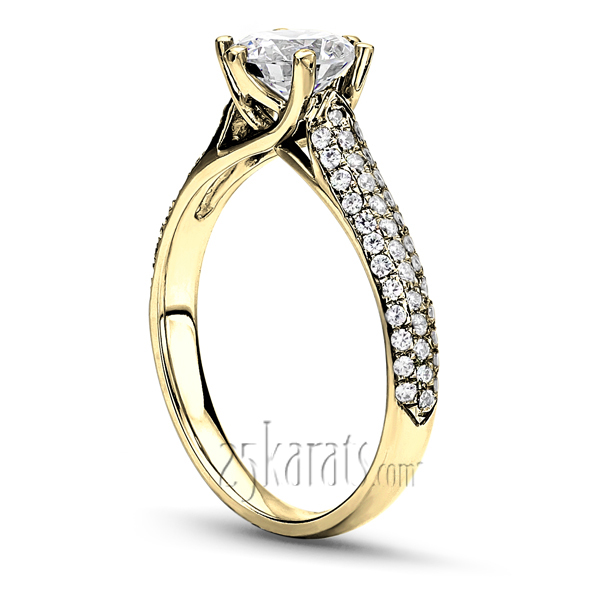 Trellis Center Micro Pave Engagement ring - view 5