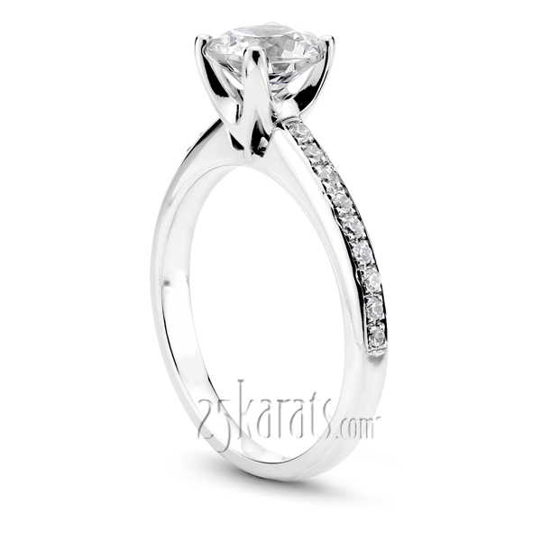 Low Cathedral Pave Engagement Ring (0.27 ct.tw) - view 1