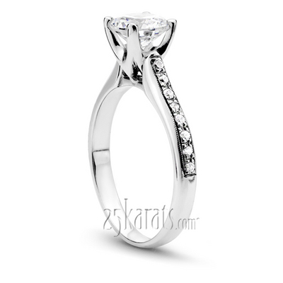 Low Cathedral Pave Engagement Ring(1/4 ct. t.w.) - view 1 of 5