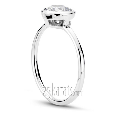 Bezel Set Round Center Solitaire Engagement Ring - view 3 of 7