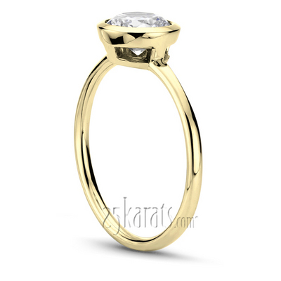 Bezel Set Round Center Solitaire Engagement Ring - view 5 of 7