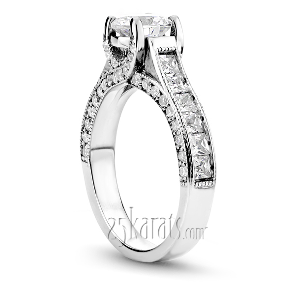 Antique Design Inspired Pave And Channel Set Engagement Ring (1.15 ct. t.w.) - view 1