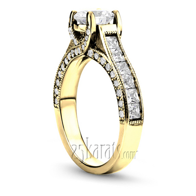 Antique Design Inspired Pave And Channel Set Engagement Ring (1.15 ct. t.w.) - view 3 of 4