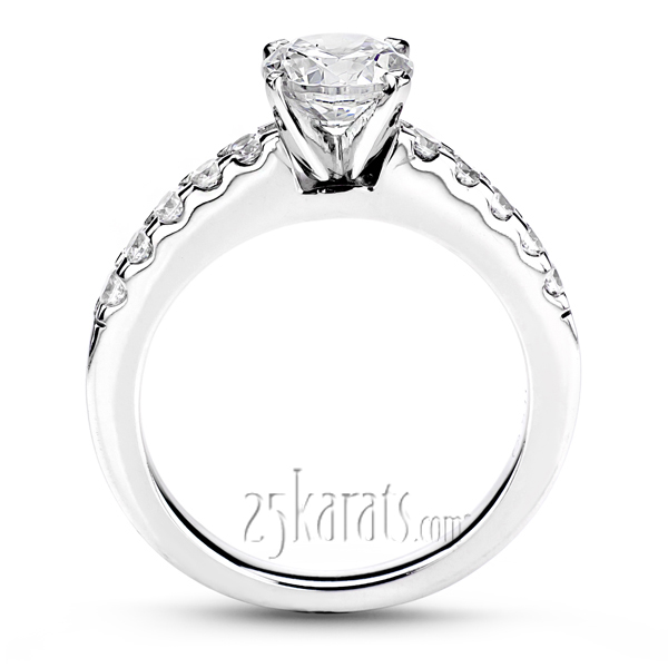 Round Cut Shared Prong Set Diamond Bridal Ring (0.36 ct.tw.) - view 4