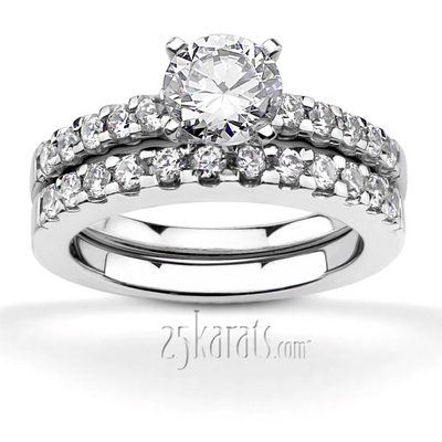 Round Cut Shared Prong Set Diamond Bridal Ring (0.36 ct.tw.) - view 2 of 25