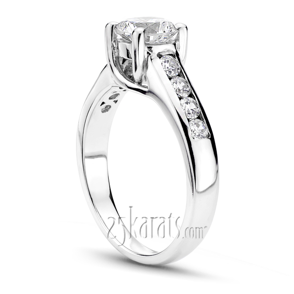 Trellis Round Cut Channel Set Diamond Bridal Ring (0.30 tcw.) - view 3