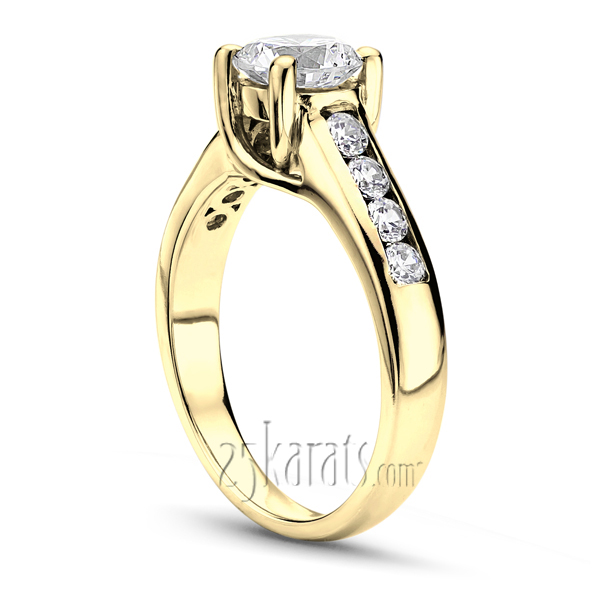 Trellis Round Cut Channel Set Diamond Bridal Ring (0.30 tcw.) - view 5