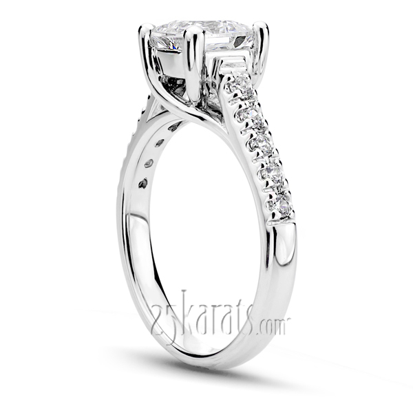 Trellis Setting Princess Center Diamond Bridal Ring (0.18 ct. tw.) - view 2