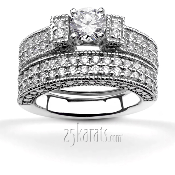 Fancy Double Row Diamond Wedding Ring (1.05 ct.tw) - view 4