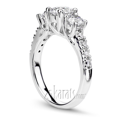 Trellis Setting Three Stone Diamond Engagement Ring (0.70 ct. tw.) - view 2 of 6