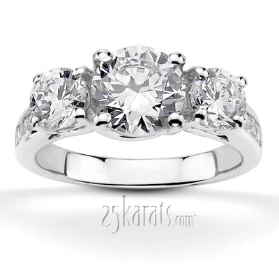 Trellis Setting Three Stone Diamond Engagement Ring (0.94 ct. tw.) - view 1 of 4