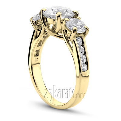 Trellis Setting Three Stone Diamond Engagement Ring (0.94 ct. tw.) - view 4 of 4