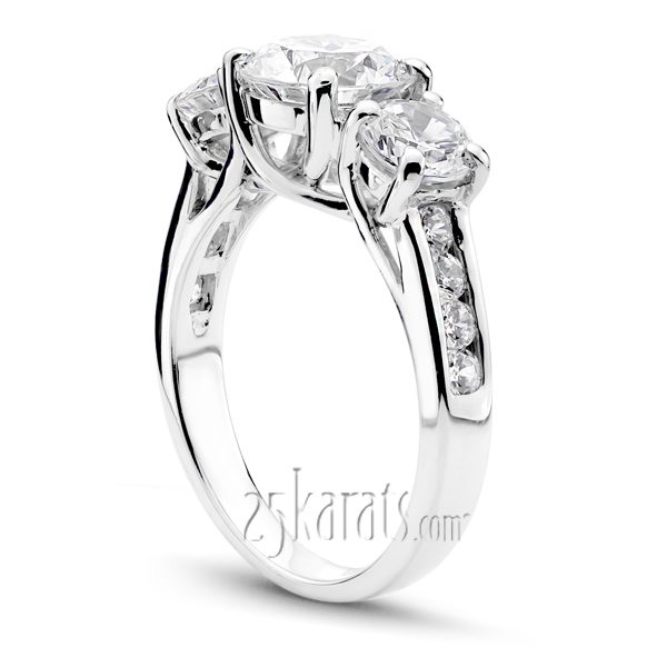 Trellis Setting Three Stone Diamond Engagement Ring (0.65 ct. tw.) - view 2