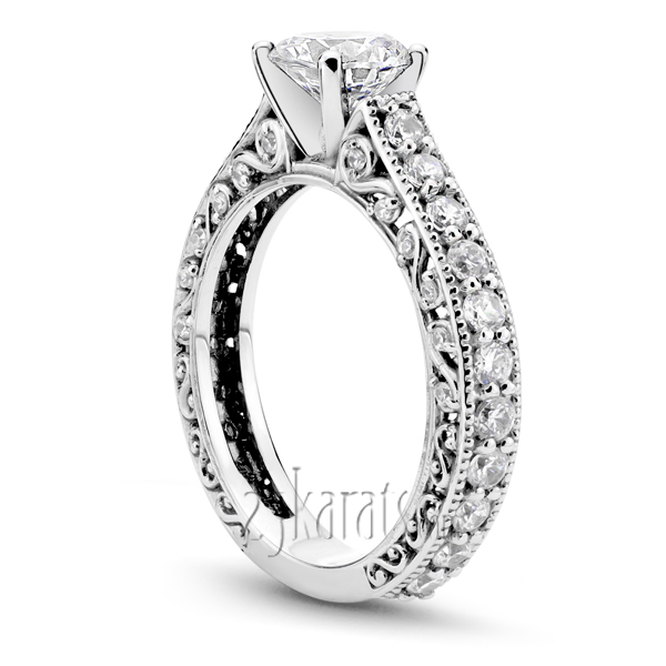 Filigree Diamond Engagement Ring (3/4 ct. t.w.) - view 2