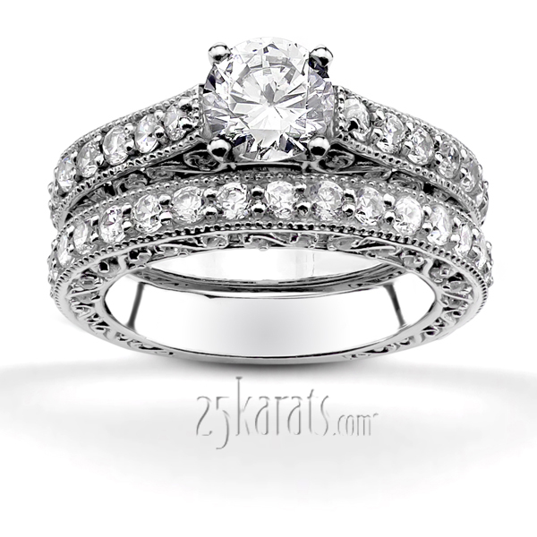 Filigree Diamond Engagement Ring (3/4 ct. t.w.) - view 5