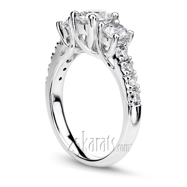 Trellis Setting Three Stone Diamond Engagement Ring (0.70 ct. tw.) - view 2