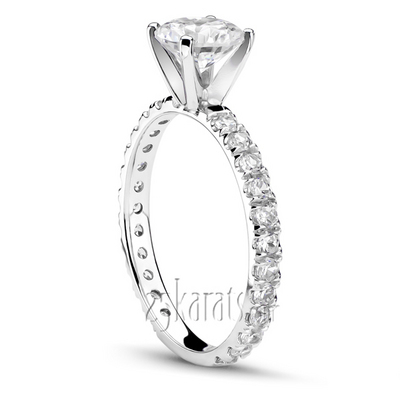 Contemporary Micro Pave Set Diamond Engagement Ring (1/2 ct. t.w.) - view 1 of 7