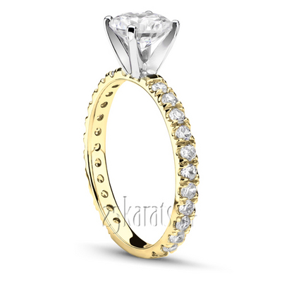 Contemporary Micro Pave Set Diamond Engagement Ring (1/2 ct. t.w.) - view 3 of 7