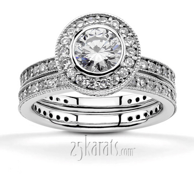 Traditional Pave Set Mill Grain Engagement Ring (5/8 ct. t.w.) - view 5 of 5