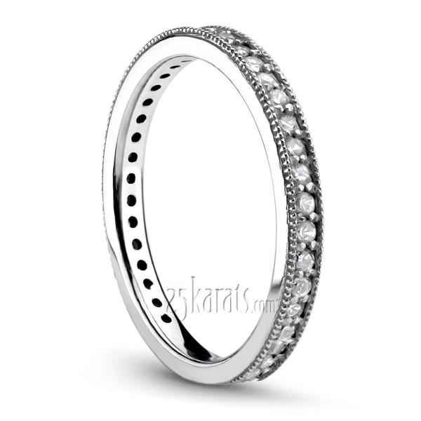 Pave Set Anniversary Band With Migrain Edge (1/3 ct. t.w.) - view 2