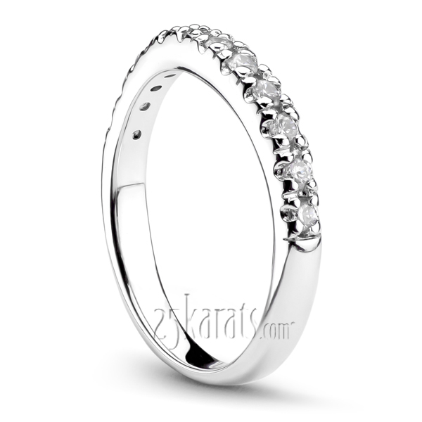 Curved diamond pave set matching band (0.28 ct. t.w.) - view 2