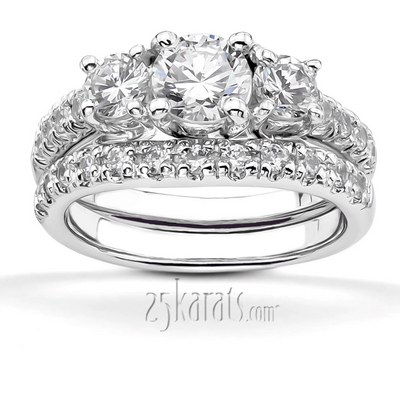 Trellis Setting Three Stone Diamond Engagement Ring (0.70 ct. tw.) - view 5 of 6