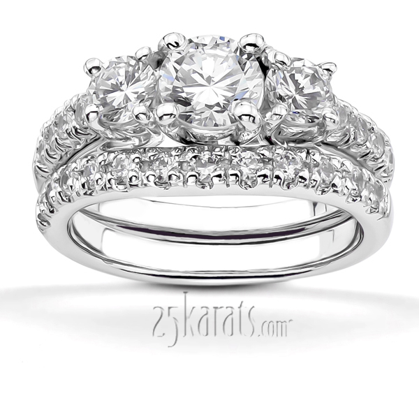 Trellis Setting Three Stone Diamond Engagement Ring (0.50 ct. tw. ) - view 5