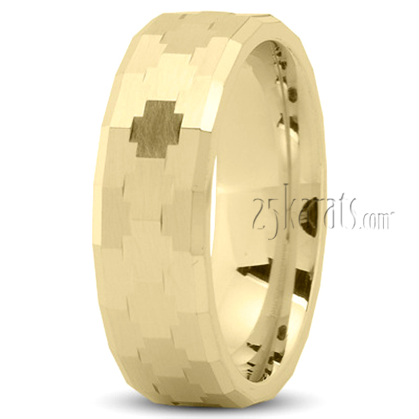 Cross-Cut Designer Wedding Band - view 2