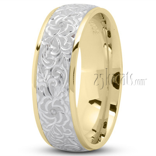 Floral Fancy Cut Wedding Ring - view 3