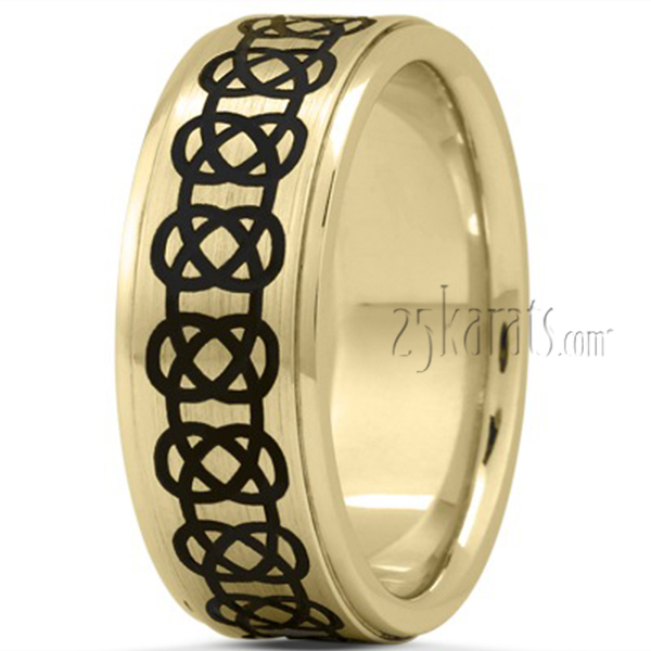 Celtic Black Nano Wedding Band - view 2